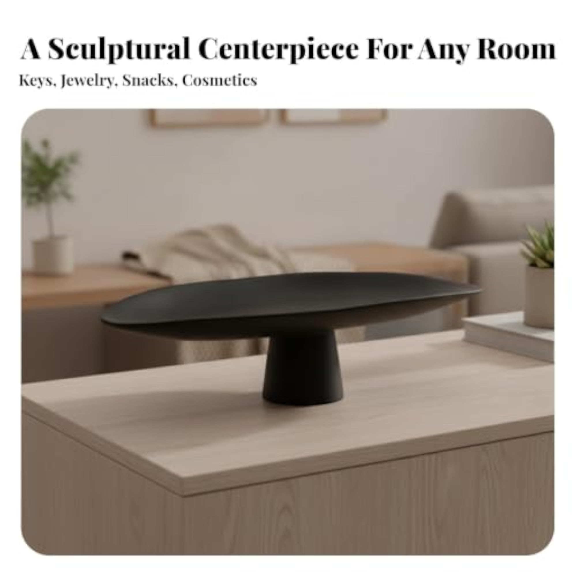 Resin Decorative Tray with Pedestal Base